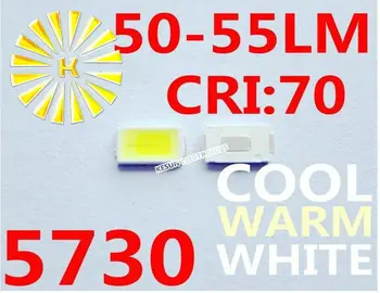 17000PCS x 5730 Bela Topla Bela Cool White 0,5 W 50-55LM Ultra Svetla SMD LED Indikacija