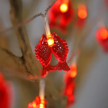 PheiLa LED Rdeča Krap Niz Luči Pravljice Garland Rdeča Krap Visečo Svetilko, Baterijski pogon za Počitnice Kitajsko Novo Leto Dekoracijo