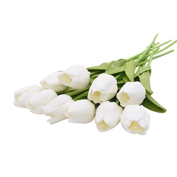 10PCS Tulipanov Umetne Rože Pravi Dotik Umetno Šopek Ponaredek Cvet za Poročna Dekoracija, Cvetje Doma Garen Dekor