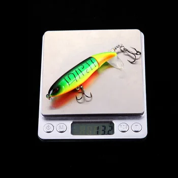 SPREHOD RIBE Whopper Popper 9 cm 13.2 g Topwater Fishing Lure Umetne Trdi Vabe 3D Oči Mehko Vrtečim Repom Ribištvu Tackle