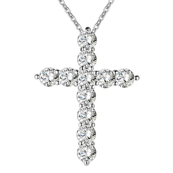 Nove tovarne na debelo AN296 Moda srebrne barve Nakit čar elegantne ženske svetleči kristali CZ ogrlica NAKIT, poročni srčkan