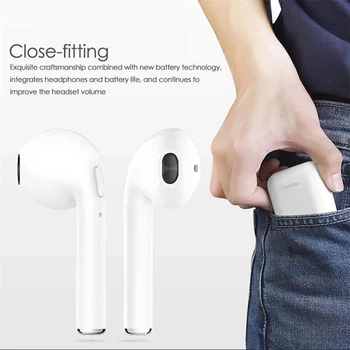 I7 TWS Brezžične Slušalke Stereo Glasbe, Slušalke Brezžične Bluetooth Čepkov V Uho Pametne telefone Slušalke za iPhone Xiaomi Huawei