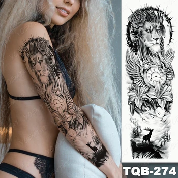 Velika Polno Roko Rokav Angel Tatoo Vitez Vojak Nepremočljiva Začasni Tattoo Nalepke Baročnem Slogu Moški Ženske Body Art Tatto