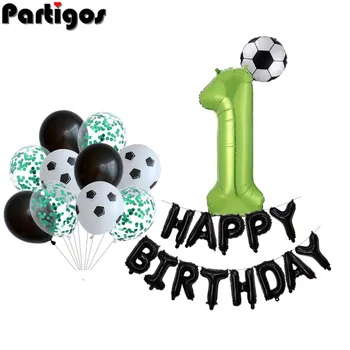 40inch Zeleno Številko folija Baloni barcelona nogomet nogometni dres Balon boy 1 2 3 leto Rojstni dan Baby boy igrače Globos