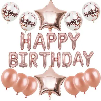1set 16inch Happy Birthday Pismo Iver Rojstni dan Baloni Dekoracije Baby Balon Prvi tuš Ballon Stranka Dobave