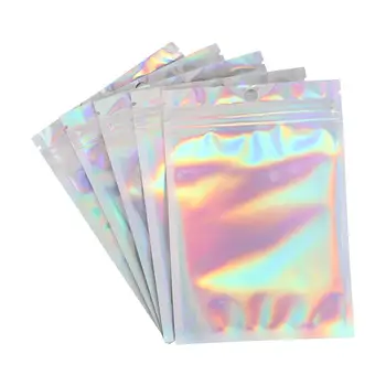 20Pcs Mavrična Vrečke, Vrečke, Plastične Kozmetične Laser Mavrična Vrečke Holografski Ličila Vrečke Hologram Zadrgo Vrečke