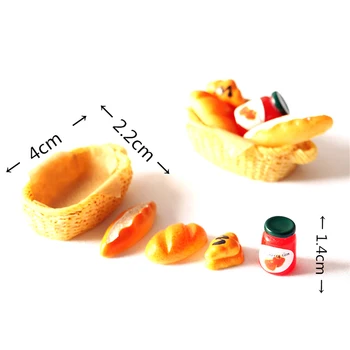 1Set 1:12 Lutke Miniaturni Hrano, Igrače, marmelado, kruh, Toast Košarica za Pribor Vino Banana Hrane Lutke Hiša Miniaturni Dodatki
