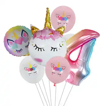 Samorog Rojstni Dekoracijo Velikan samorog balon Dekleta Rojstni dan balone helija, Globos Baby Tuš Dekor Dobave