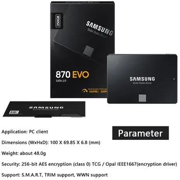 SAMSUNG ssd 500 gb 870 EVO 250GB Notranji ssd Disk HDD Trdi Disk SATA 2,5 ssd 1tbnotebook samsung Palčni Prenosnik Namizni RAČUNALNIK