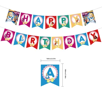 1Set Disney Princesa Alice Temo Rojstni Dekoracijo Banner Torto pokrivalo Latex balon Baby Tuš Dobave Dekle Darilo