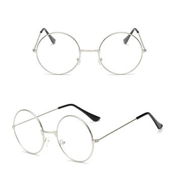 Nova Moda Okrogle Očala za Ženske Moški Letnik Klasičnih Kovinskih Ravno Ogledalo Optičnih Očal Okvir Unisex Vision Care Očala