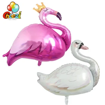 1pcs white swan balon flamingo Krono trebušaste happy Birthday Party Okraski baby tuš dekle živali Kokosovo kaktus globos