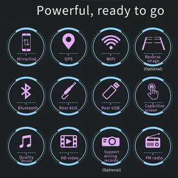 7 Inch Android 10.1 Avto Radio Multimedijski Predvajalnik Videa, Wifi, Gps Auto Stereo Dvojno 2 Din Avtomobilski Stereo sistem, USB, Fm Radio