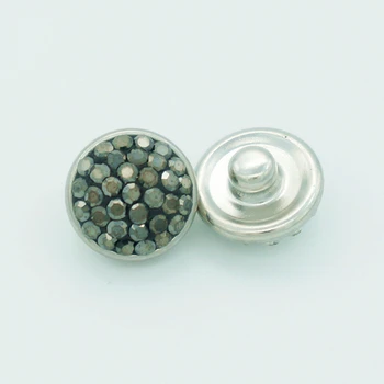 Ročno visoke Kakovosti 12 MM Hematit nosorogovo snap gumbi gumb=4,5 mm za DIY zapestnice čar nakit Snap Zapestnice KZ9040