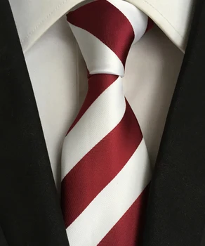8 cm Novega Modela, Kravato Visoke Kakovosti Tkanine Kravatni z Belo Burgundija Prugasta Cravat