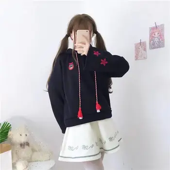 2021 Japonski sladko pulover dekle z dolgimi rokavi debel pulover s kapuco korejska različica plima blagovne znamke ins Harajuku šoli slog, varovanje pred tveganjem,