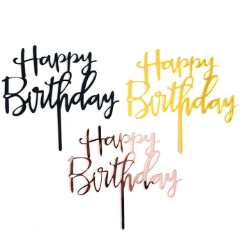 8styles Happy Birthday Cake Toppers, Akril Rojstni dan Namiznih Dekoracijo Cupcake Pokrivalo