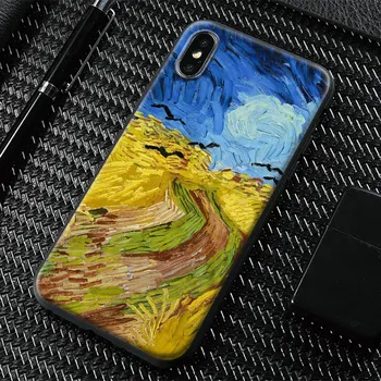 Vincent Van Gogh Galerija kaljeno steklo mehki silikonski telefon primeru lupini za iPhone SE 6 6s 7 8 Plus X XR XS 11 PRO 12 mini MAX