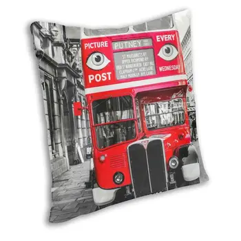 Moda Barva Pop London Avtobus Britanski Vrgel Blazino Kritje Dom po Meri, Dekorativne Blazine Pokrov 45x45cm Pillowcover za Kavč