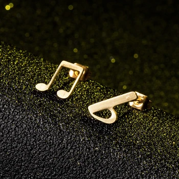 2019 Nov Modni Mini Glasbe Opomba Stud Uhani iz Plemenitega jekla, zlata Sladko srčkan glasbe simbol ušesa klinov nakit za ženske Ženski