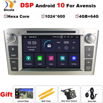 PX6 DSP 4G+64 G Android 10 Vozila, Radio, GPS, Predvajalnik DVD-jev Za TOYOTA AVENSIS T25 2003-2008 MP3, MP4 Wifi Avto Navigacija Multimedia