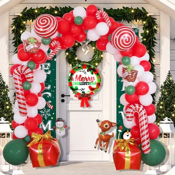2021 Vesel Božič Baloni Komplet Aluminijaste Folije Ballon Arch Garland Komplet Za Dekoracijo Doma Notranja Zunanja Božič Ozadja