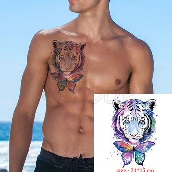 Začasno ponaredek tatoo leopard velike panther nepremočljiva tattoo nalepke velika mačka živali body art flash tatto za človeka, dekle, fant, fant