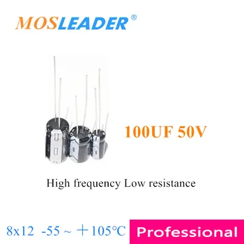 Mosleader 500pcs 8*12 100UF 50V Visoko temperaturo, nizko upornost upornost 8x12 -55 ＋105℃ DIP Aluminija elektrolitski kondenzator