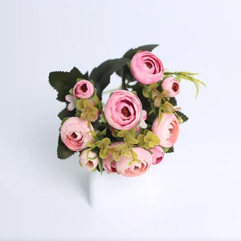 1 Snop Čaj Šopek Vrtnic Vaze za Dom Dekor Scrapbooking Božična Poroka Poročni Dodatki Potrditev Umetno Cvetje