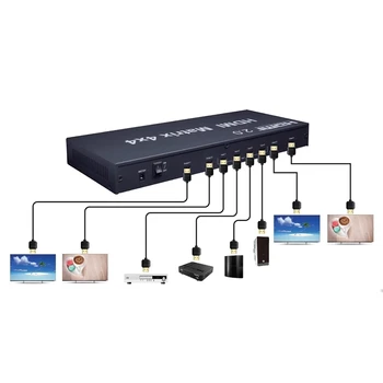 4K 60Hz Res HDMI Matriko 4x4 2.0 HDMI Matrix 2x4 4x2 4x4 Stikalo za Ločevanje Pretvornik 4X4 Matrix RS232&EDID nadzor HDCP 2.2
