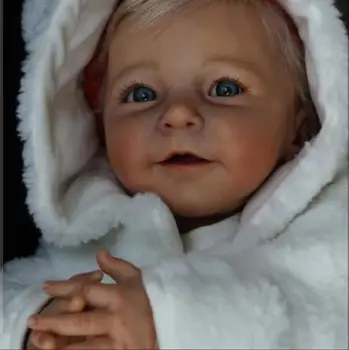 55 CM, 3D-Barva Kože, Mehkega Silikona Rodi Deklica, Baby Doll Igrača Kot Pravi Bebe Blondinka Princess Malčka Živ Obleko Gor Boneca