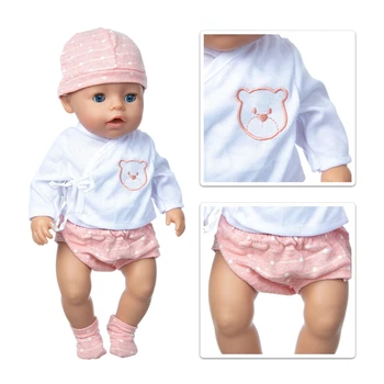 2020 Fit 18 inch Rodil Nov Baby Doll Oblačila Dodatki 43 cm 3-kos Obleko Zajec Lase Pas Za Otroka Festival Darilo