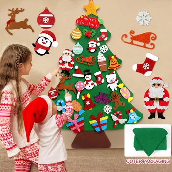 DIY Čutiti Božično Drevo Vesel Božič Okraski za Dom Navidad 2021 Novo Leto, Darila Cristmas Okraski Božiček Božič Drevo
