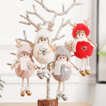 Božič Angel Plišastih Lutka Obesek Božično Drevo Ornament Božično Dekoracijo za Dom Xmas Darila Noel Navidad 2021 Novo Leto