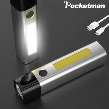 COB mini svetilka stepless zatemnitev USB polnilna svetilka baterijska Svetilka kolesarska luč za kampiranje lahka nepremočljiva lanterna