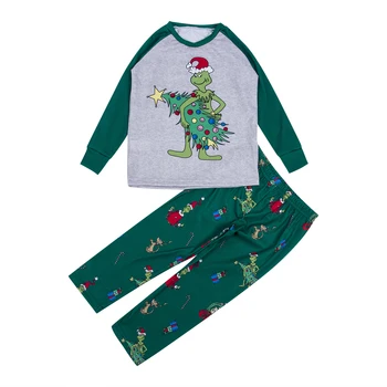 Božič Družinski Se Ujemanje Božičnih Pižamo Določa Oče, Mama, Otroci Grinch Sleepwear More Homewear PJs Obleke
