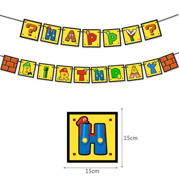32pcs/set super bratje teme baloni za rojstni dan zastave, igra super bros praznično stranka potrebščine za otroke rojstni dan odlikovanja