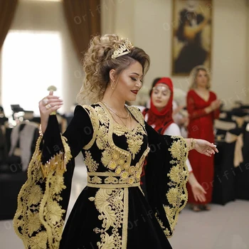 Tradicionalni Noši Albanske Caftan Večerno Obleko 2021 Aplicirano Haljo De Soirée De Mariage Prom Stranka Oblek