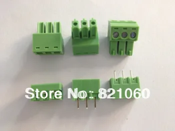 2EDG-3.81-3P + 2EDGV-3.81-3P 2EDG 2EDGV 3Pin Naravnost Pin Plug-v Vijačni Terminal Blok ROHS PCB Splice (10pcs/veliko)