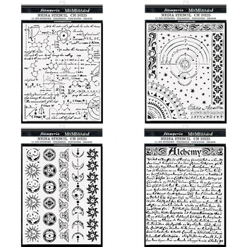 4Pcs/Set Astrologija Matematiko Plastičnih Šablono za Rezanje Umre Za DIY Papir Kartice Foto Album Dekoracijo Album Obrti Matrica