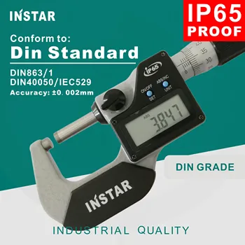 INSTAR Digitalni Mikrometer IP65 Olje Dokaz 0-25 mm 0.001 mm DIN Standard Industrijske Kakovosti 25-50 mm 50-75 mm 75-100 mm