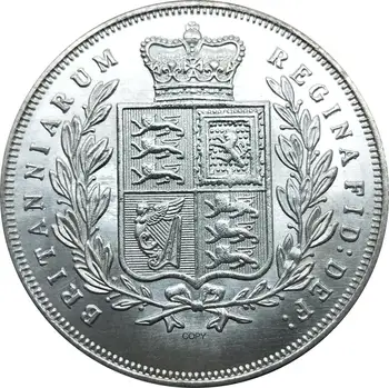 Velika Britanija Victoria srebro Retro Fantasy Vprašanje Krono 1879 Rdeča Kovinski Baker Kopija Kovanca