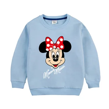 Disney Mickey Jeseni, Pozimi Otrok Oblačila Risanke Pulover Plesti Pulover Otrok Trak Kariran Modna Oblačila Dekle, Bombažna Oblačila