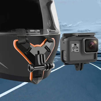 Poln Obraz Motoristična Čelada Brado Omejeno Gori Shockproof Nosilec Vesa Adapter Podpora za GoPro Hero 9 8 7 5 Dejanje Športne Cam