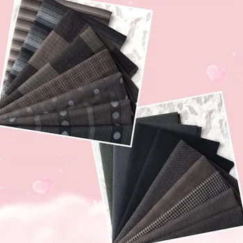 DIY Japonska Malo Krpo skupine Preje-barvane tkanine,za Ročno šivanje Mozaik Quilting , trak pika Naključno Black 50*70 cm