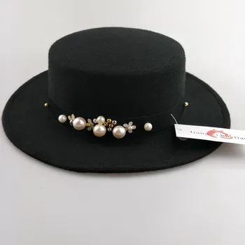 2017 nov biser chapeau femme Vintage modnih črni vrh čutil, fedora klobuk moških sombrero bowler cerkev trilby klobuki za ženske