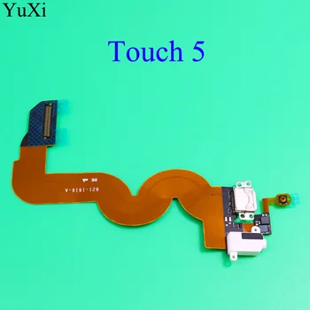 YuXi Nov Dotik 5 Polnilnik USB Polnjenje Dock Vmesnik Avdio priključek Priključek za Slušalke Flex Za iPod Touch5 5. Gen Gumb Domov Flex Kabel