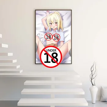Risanka Blonde Dekle Seksi Lepoto Platno Poster Tiskanje Odraslih Anime Umetnost Slikarstvo po Meri Stenske Slike za Dnevna Soba Dekor