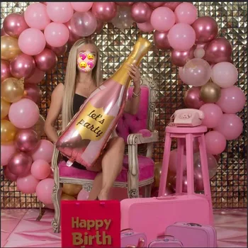 Steklenico šampanjca Pokal 32inch Rose Zlata Številko Folija Balon Dekleta Happy Birthday Stranka Dekor Zrak, Helij Globos Poročne Dekoracije