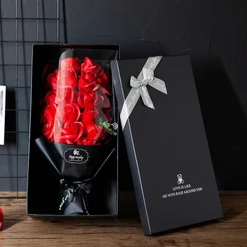 18 Umetno Milo Rose Cvet Gift Box Embalaže, Valentinovo, materinski Dan, Obletnico Darilo Ustvarjalne Počitnice Darilo Rose Polje